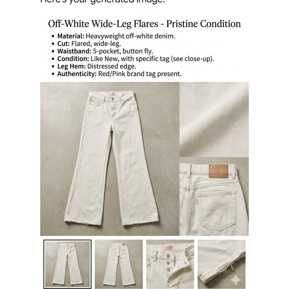 Y2K Inspo Bell Bottom Margot Jeans by Sofia Vergara White Denim Pants Womens S 2